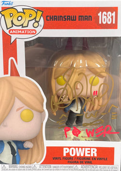 Image of Sarah Wiedenheft Signed Funko POP Chainsaw Man Power Autographed Zobie COA 3