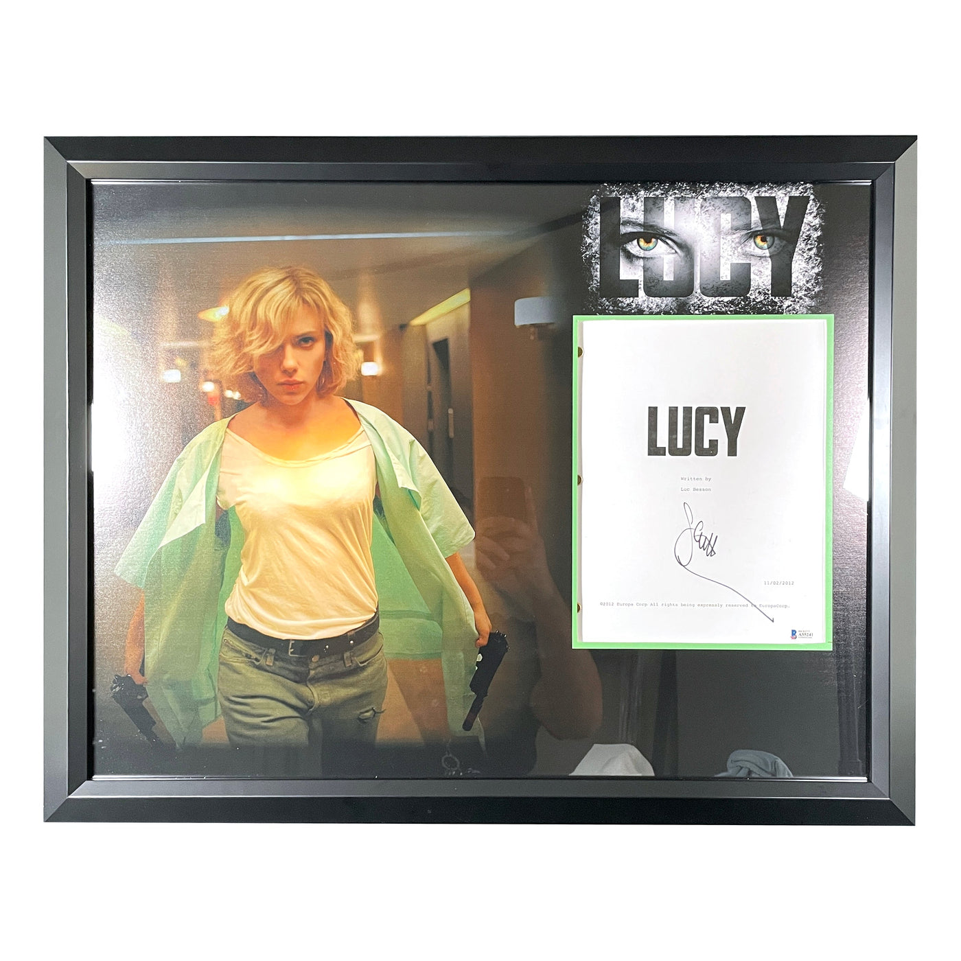 Scarlett Johansson Signed and Custom Framed Lucy Script BAS LOA