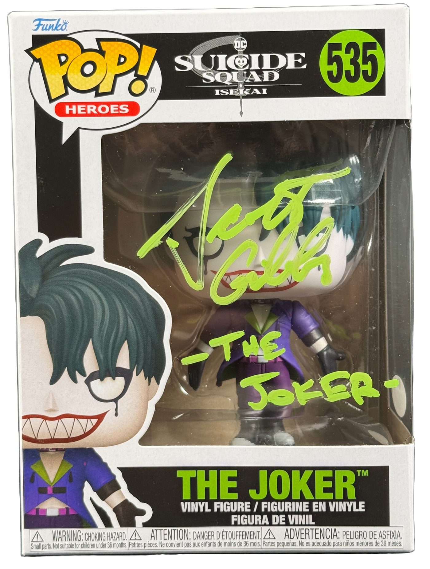 Scott Gibbs Signed Funko Pop Suicide Squad Isekai The Joker #535 JSA COA