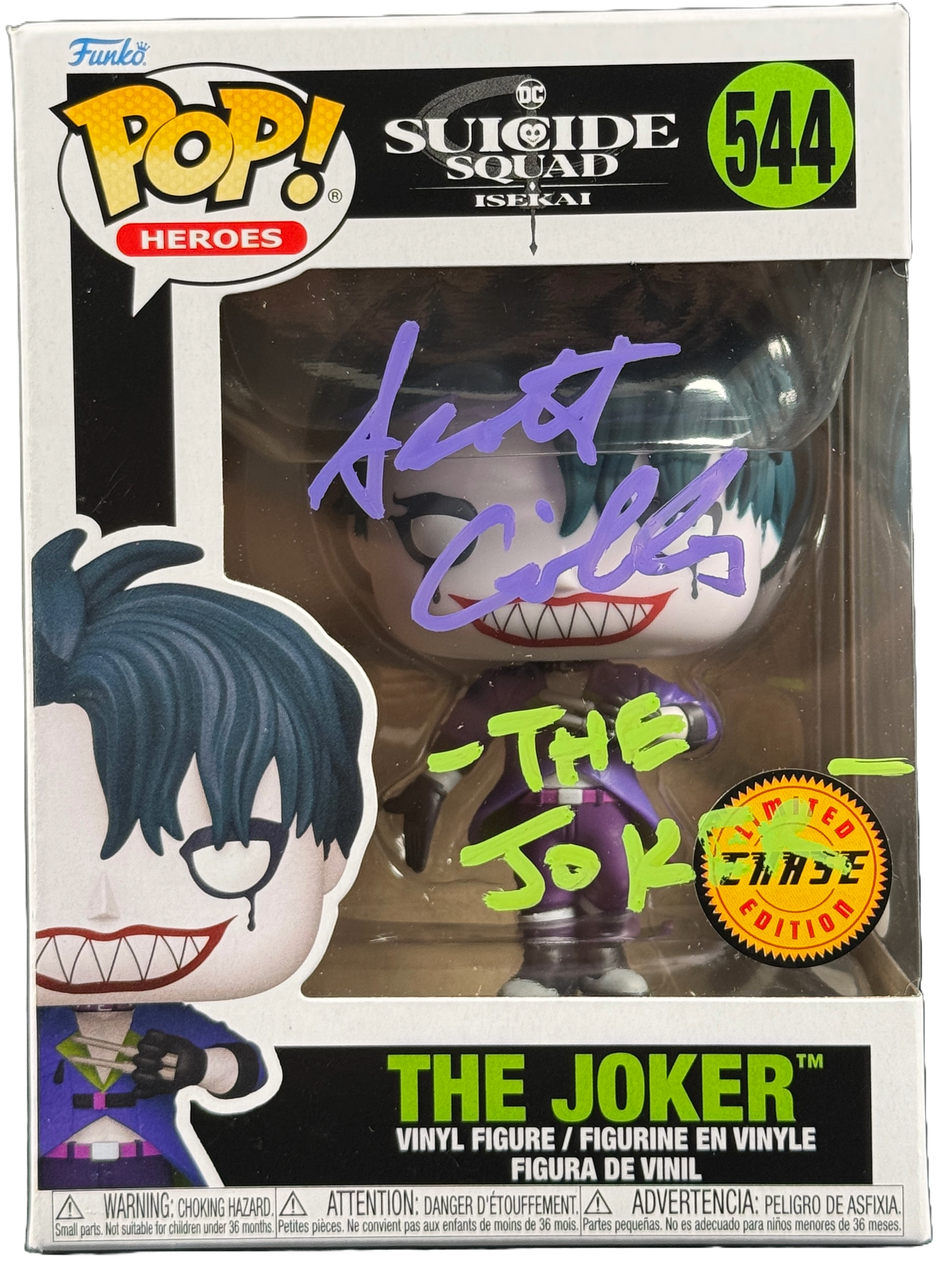 Scott Gibbs Signed Funko Pop Suicide Squad Isekai The Joker Chase #544 JSA COA