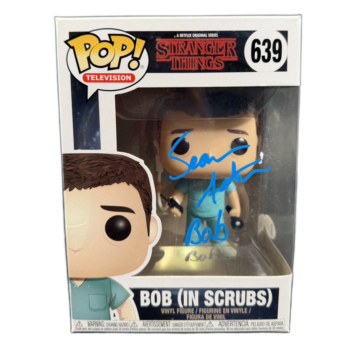 Sean Astin Signed Funko POP Stranger Things Bob in Scrubs Autographed JSA COA