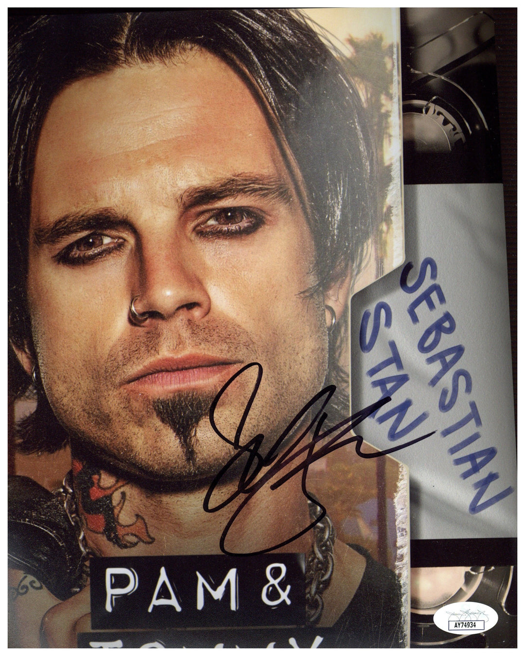 Sebastian Stan Signed 8x10 Photo Pam & Tommy Autographed JSA COA