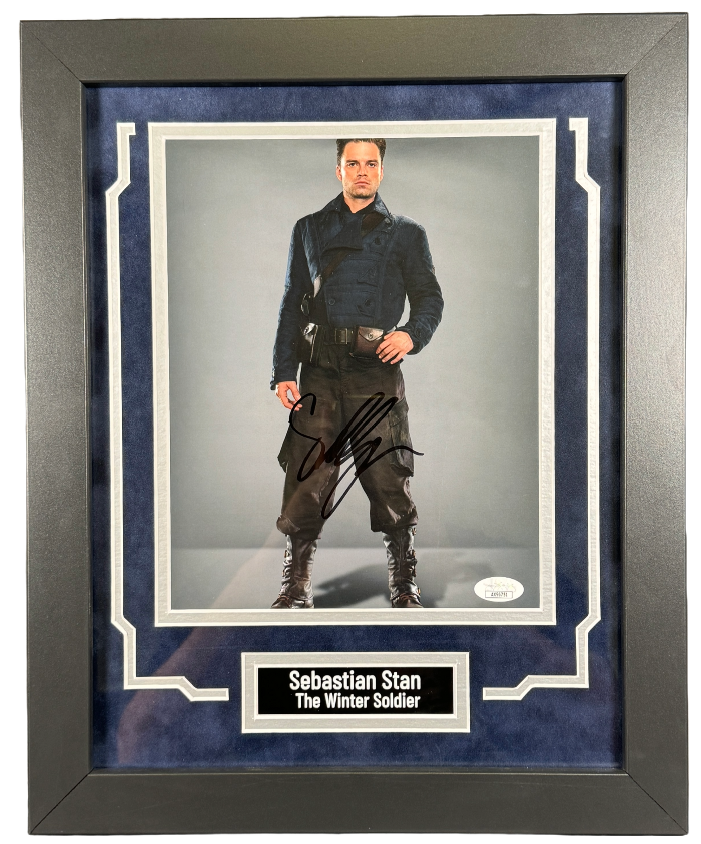 Sebastian Stan Signed & Custom Framed 8x10 Photo The Winter Soldier Autographed JSA COA