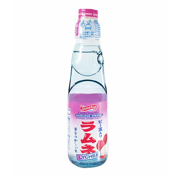 Shirakiku Ramune Japanese Marble Soda, 1 6.76 Fl Oz Glass Bottle (Lychee)