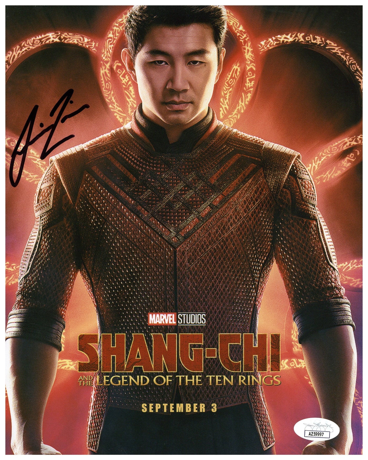 Simu Liu Signed 8x10 Photo Shang-Chi Autographed JSA COA