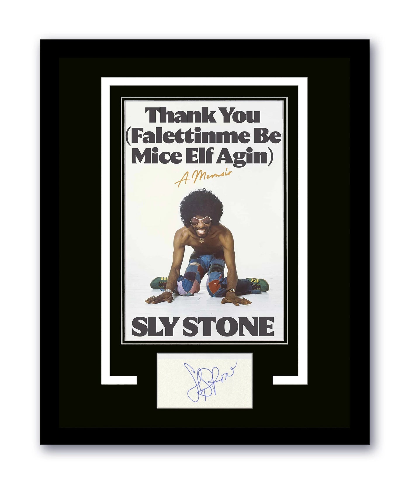 Sly Stone Signed Cut Custom Framed Sly & The Family Stone Wall Display JSA COA