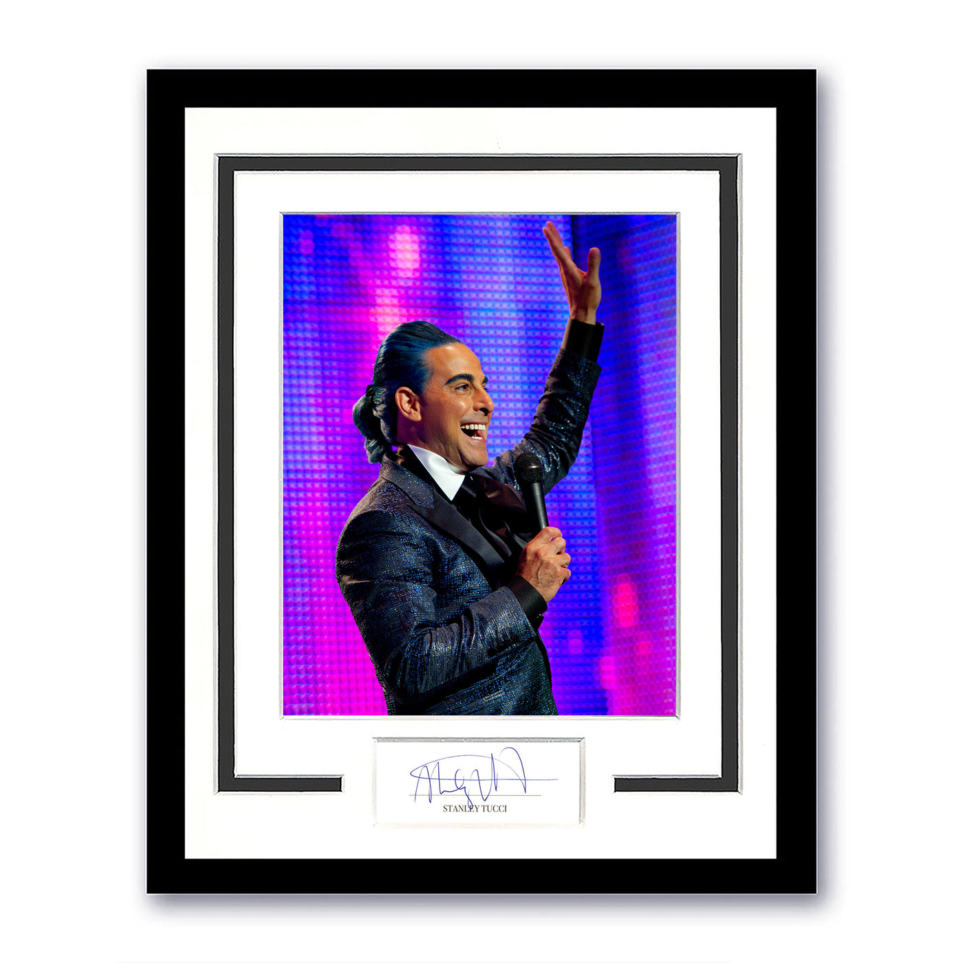 Stanley Tucci Signed 11x14 Photo Custom Frame The Hunger Games Autographed ACOA