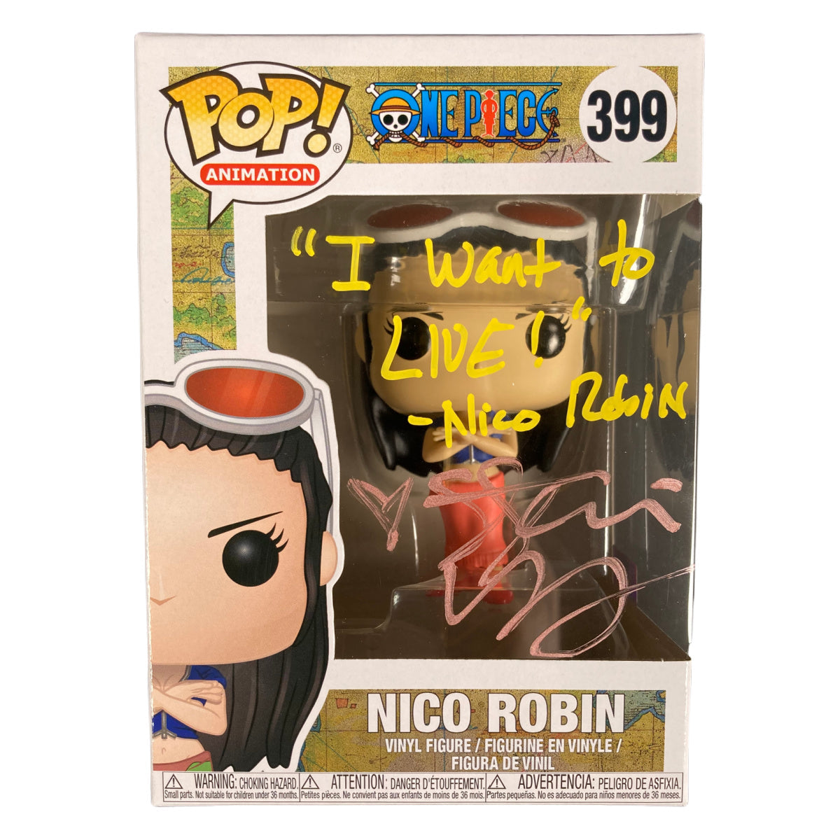 Stephanie Young Signed Funko POP One Piece Nico Robin Autographed PASS COA