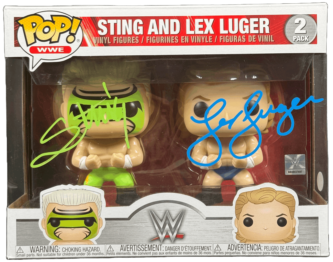 Sting & Lex Luger Signed WWE Legends Funko POP 2-Pack Autographed JSA COA