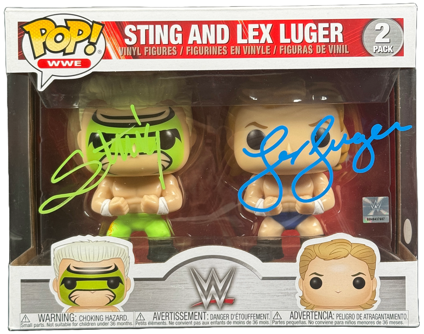 Sting & Lex Luger Signed WWE Legends Funko POP 2-Pack Autographed JSA COA