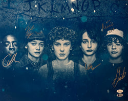 Image of Stranger Things Cast Autographed 16x20 Photo Eleven Dustin Mike Will Lucas JSA 3