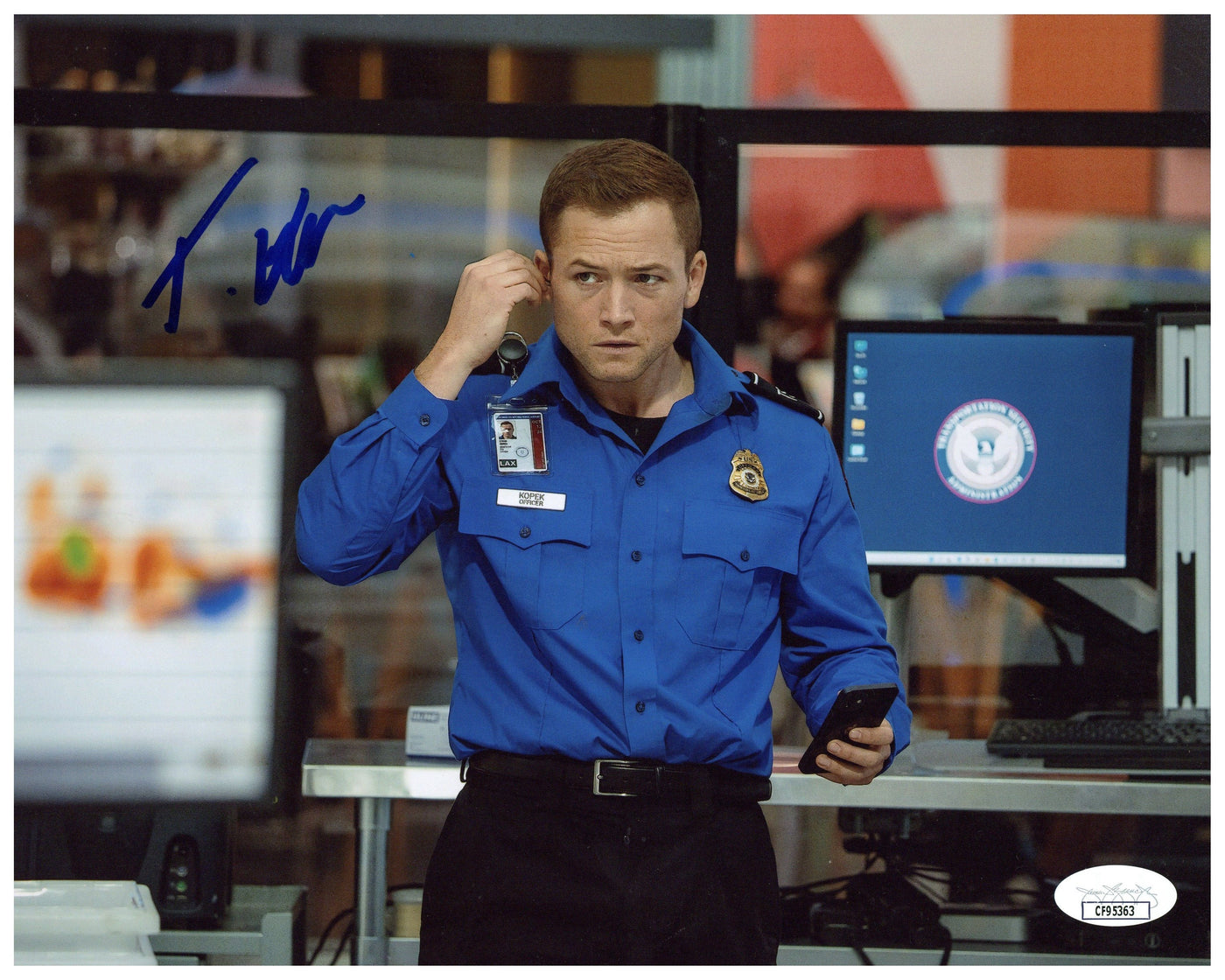 Taron Egerton Signed 8x10 Photo Carry-On Autographed JSA COA