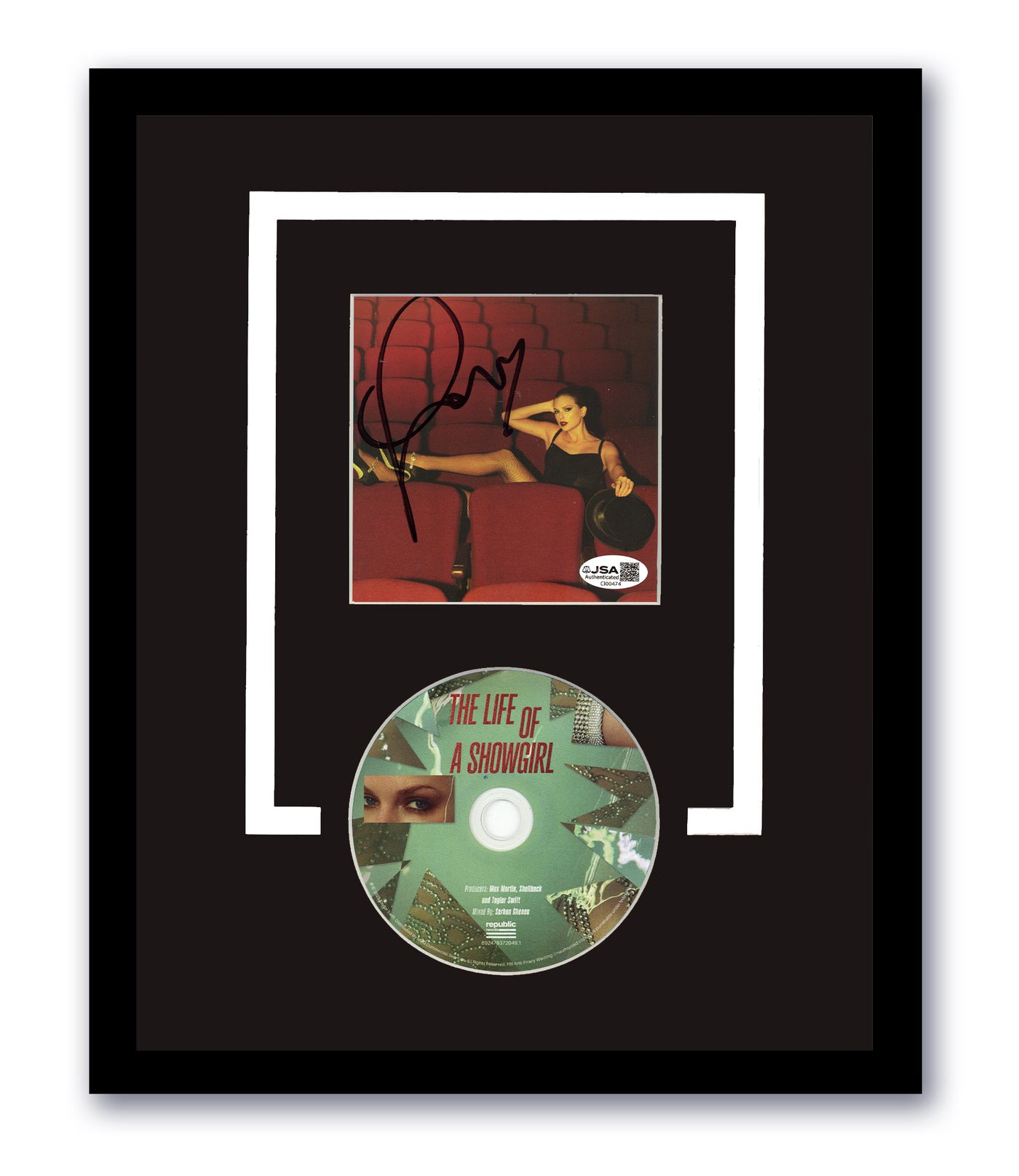 Taylor Swift Signed Life of a Showgirl CD 11x14 Framed Autographed JSA COA