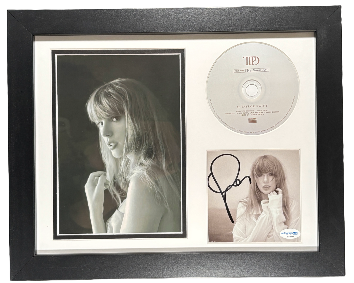 Taylor Swift Signed The Tortured Poets Department CD Custom Framed ACOA