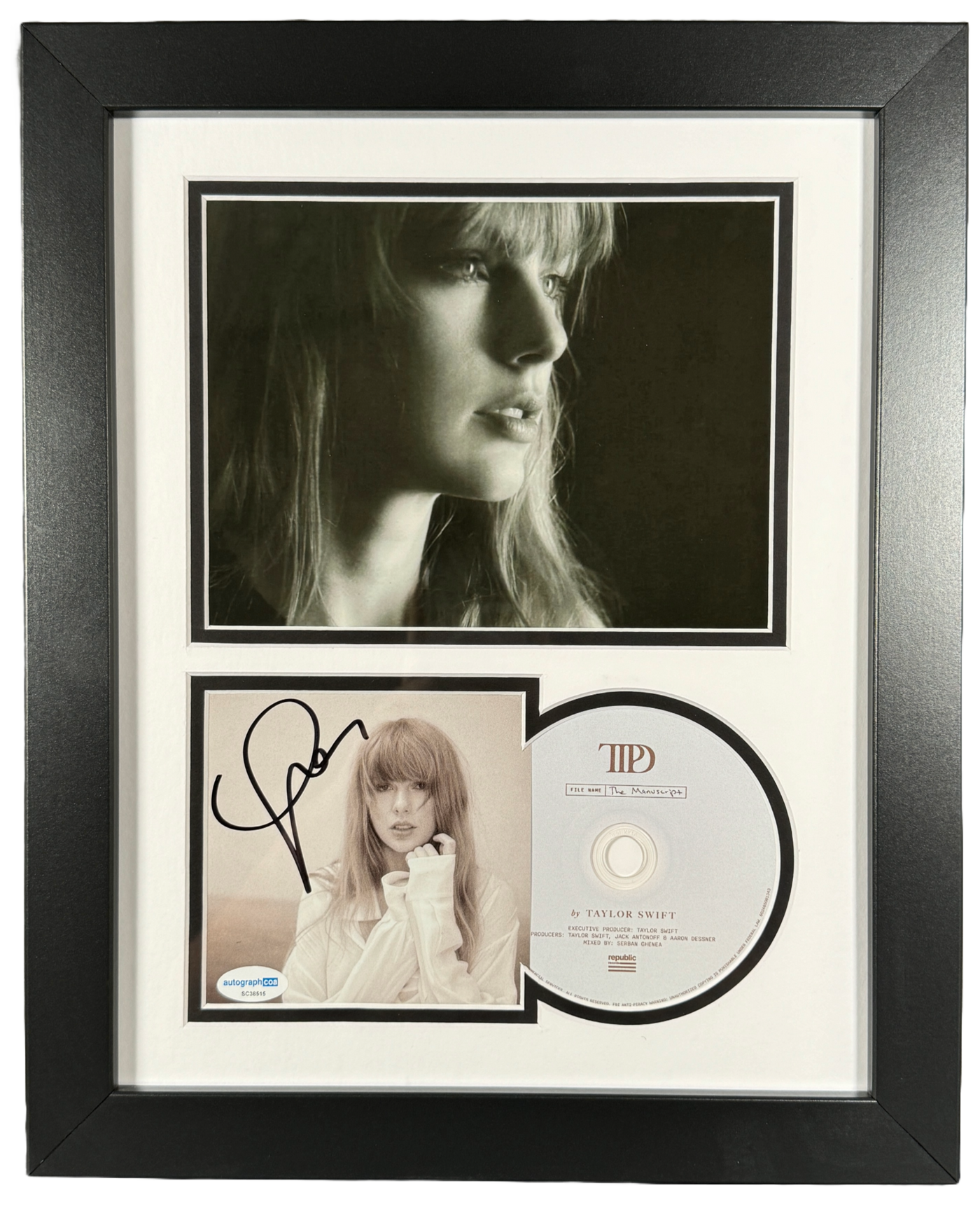 Taylor Swift Signed The Tortured Poets Department CD Custom Framed Autographed ACOA