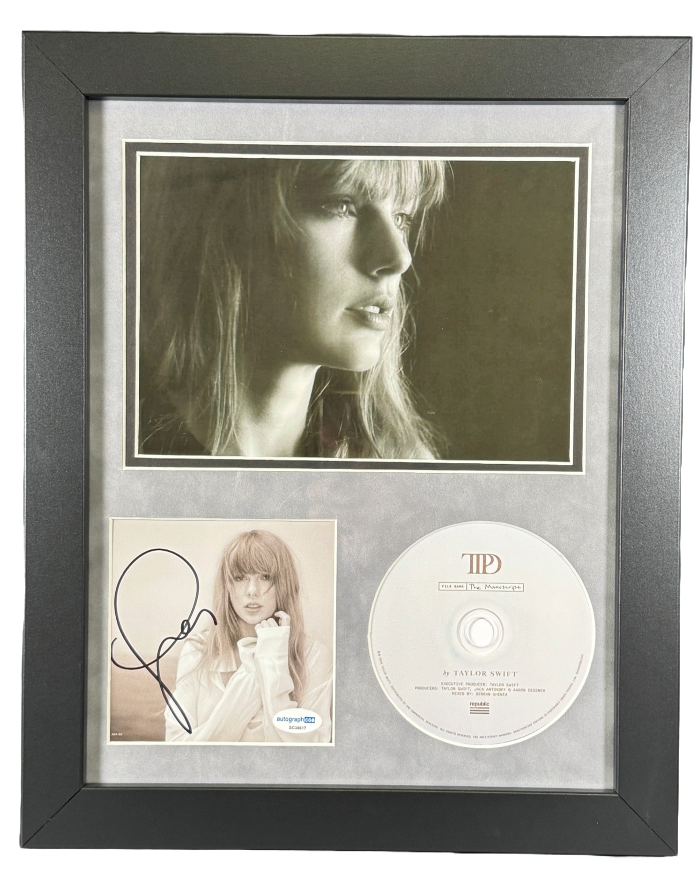 Taylor Swift Signed The Tortured Poets Department CD Custom Framed Autographed ACOA