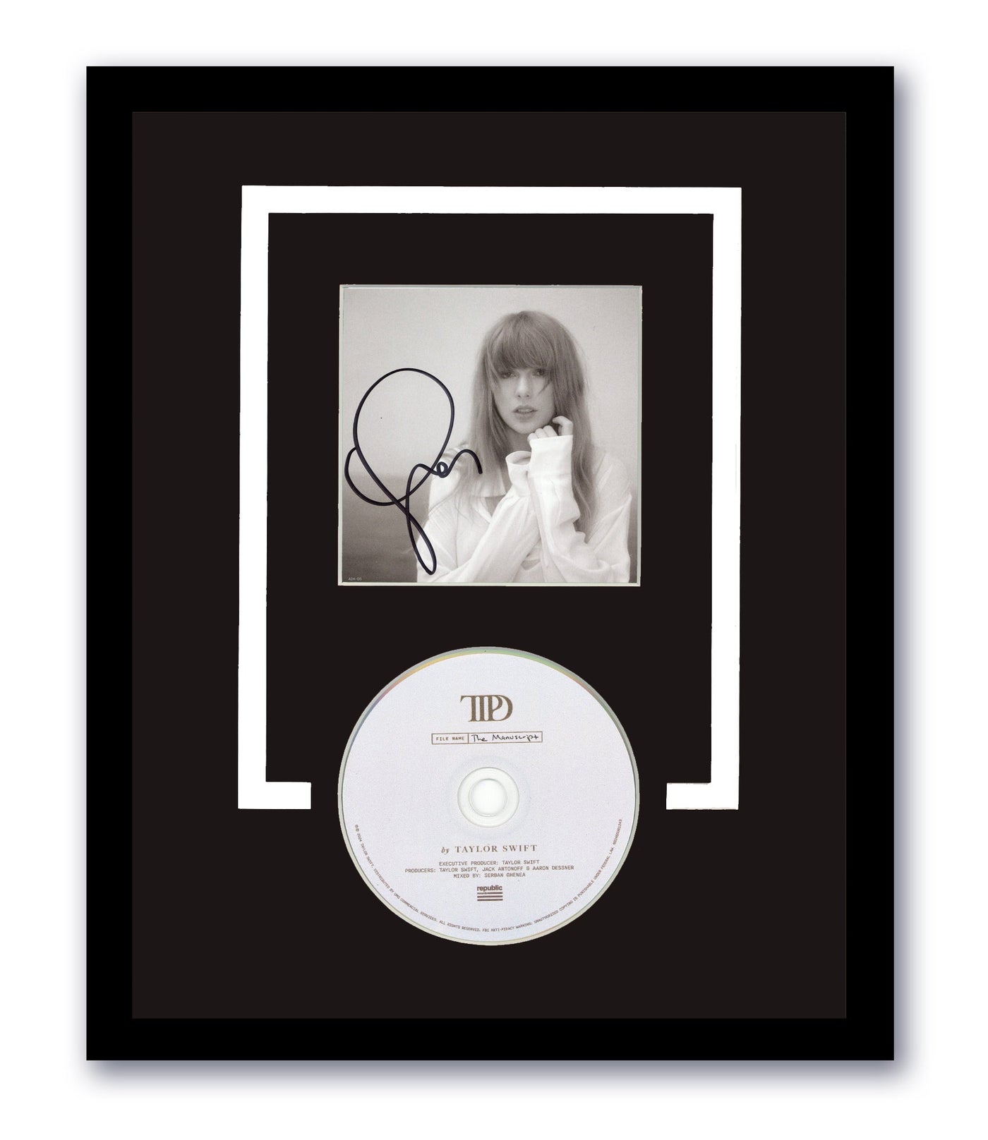 Taylor Swift Signed The Tortured Poets Department CD FRAMED Autographed ACOA