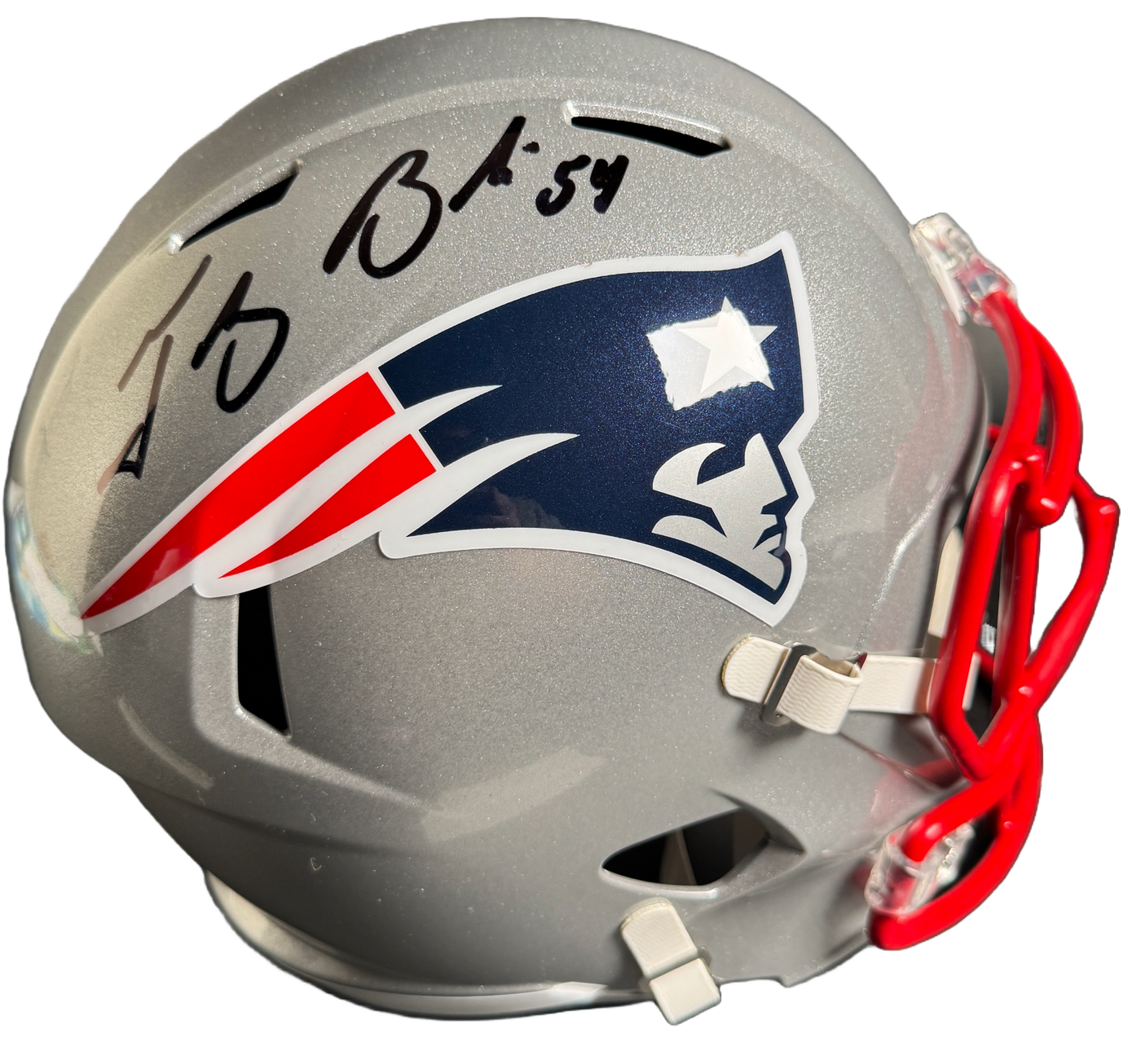 Tedy Bruschi Signed New England Patriots F/S Speed Helmet Autographed BAS COA