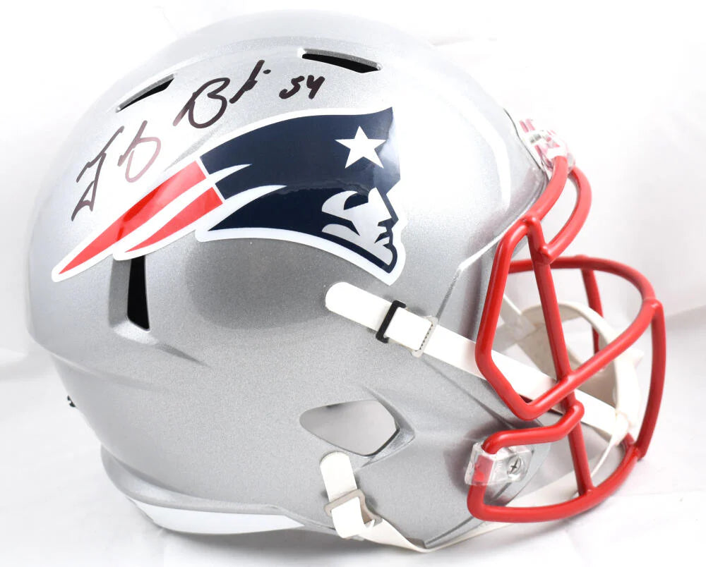 Tedy Bruschi Signed New England Patriots F/S Speed Helmet Autographed BAS COA