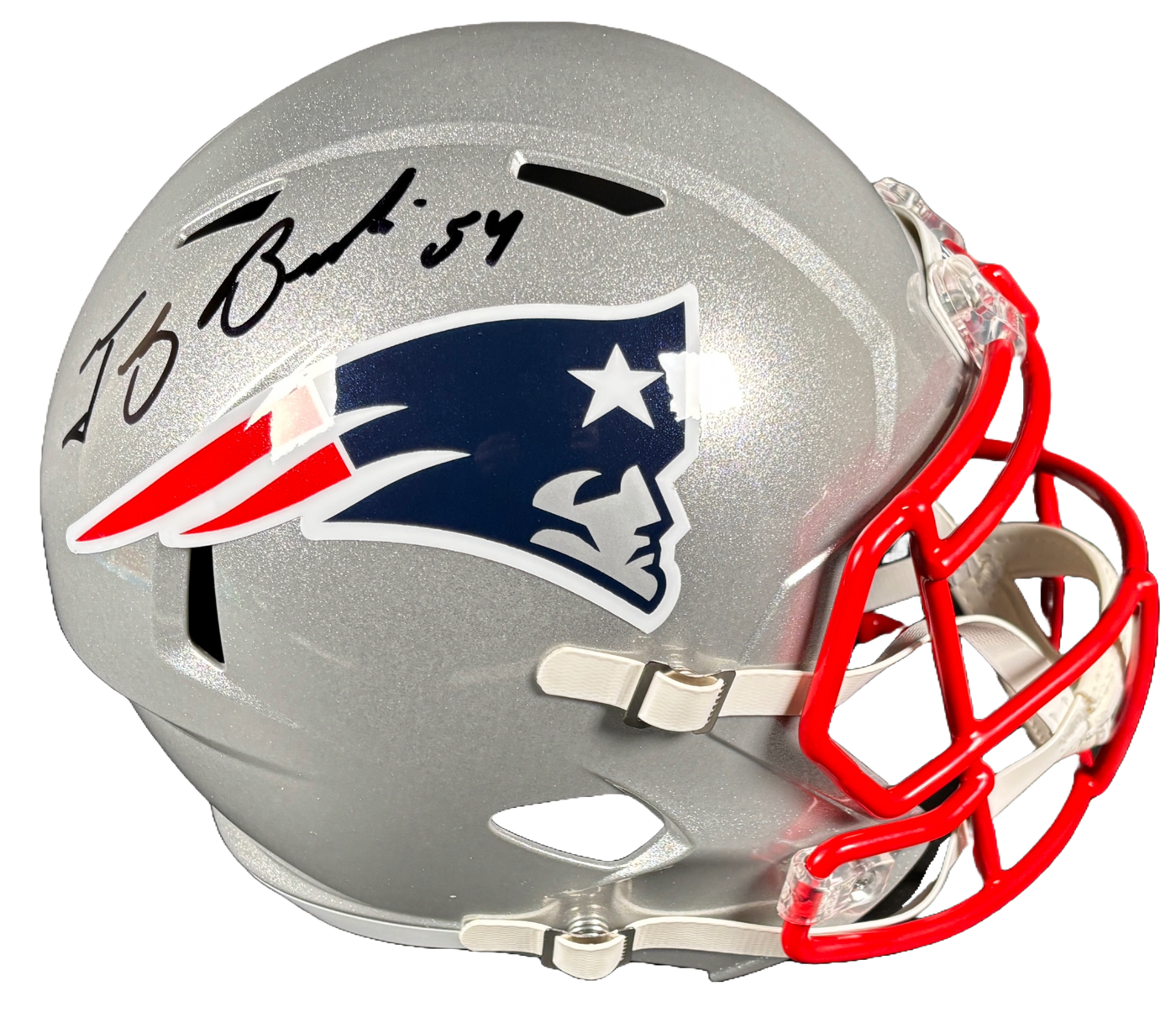 Tedy Bruschi Signed New England Patriots F/S Speed Helmet Autographed BAS COA