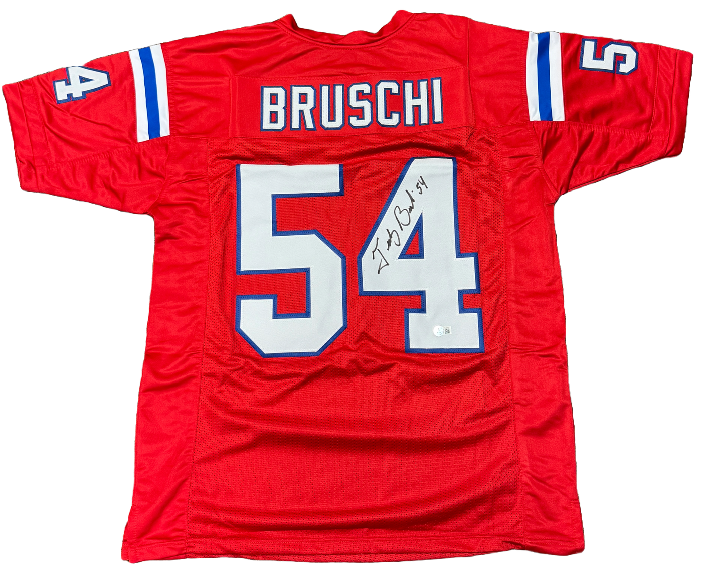 Tedy Bruschi Signed New England Patriots Pro Style Jersey BAS COA