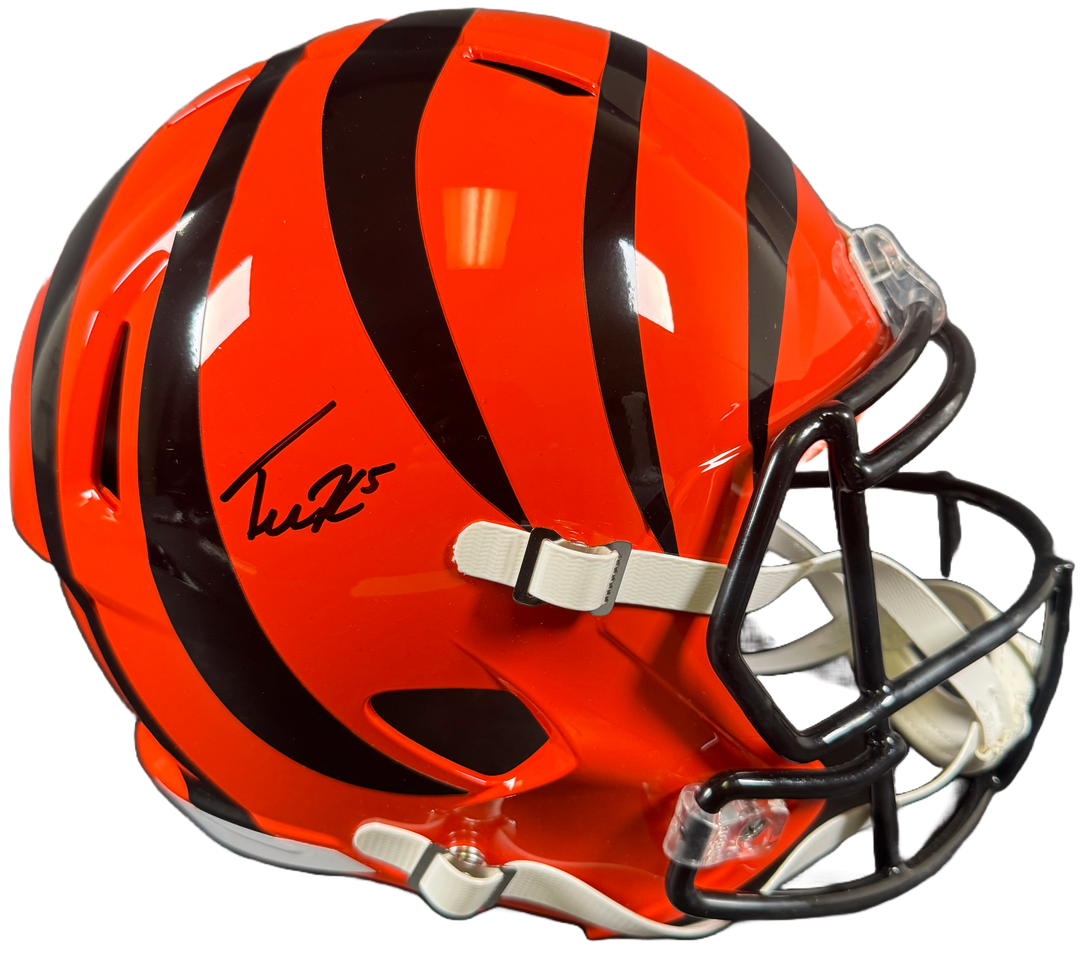 Tee Higgins Signed Cincinnati Bengals F/S Speed Helmet Autographed BAS COA