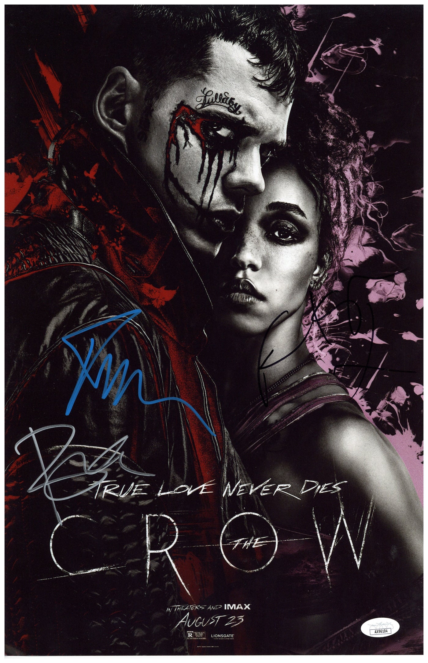 The Crow Signed 11x17 Cast Photo Bill Skarsgård FKA Twigs Rupert Sanders Auto JSA COA