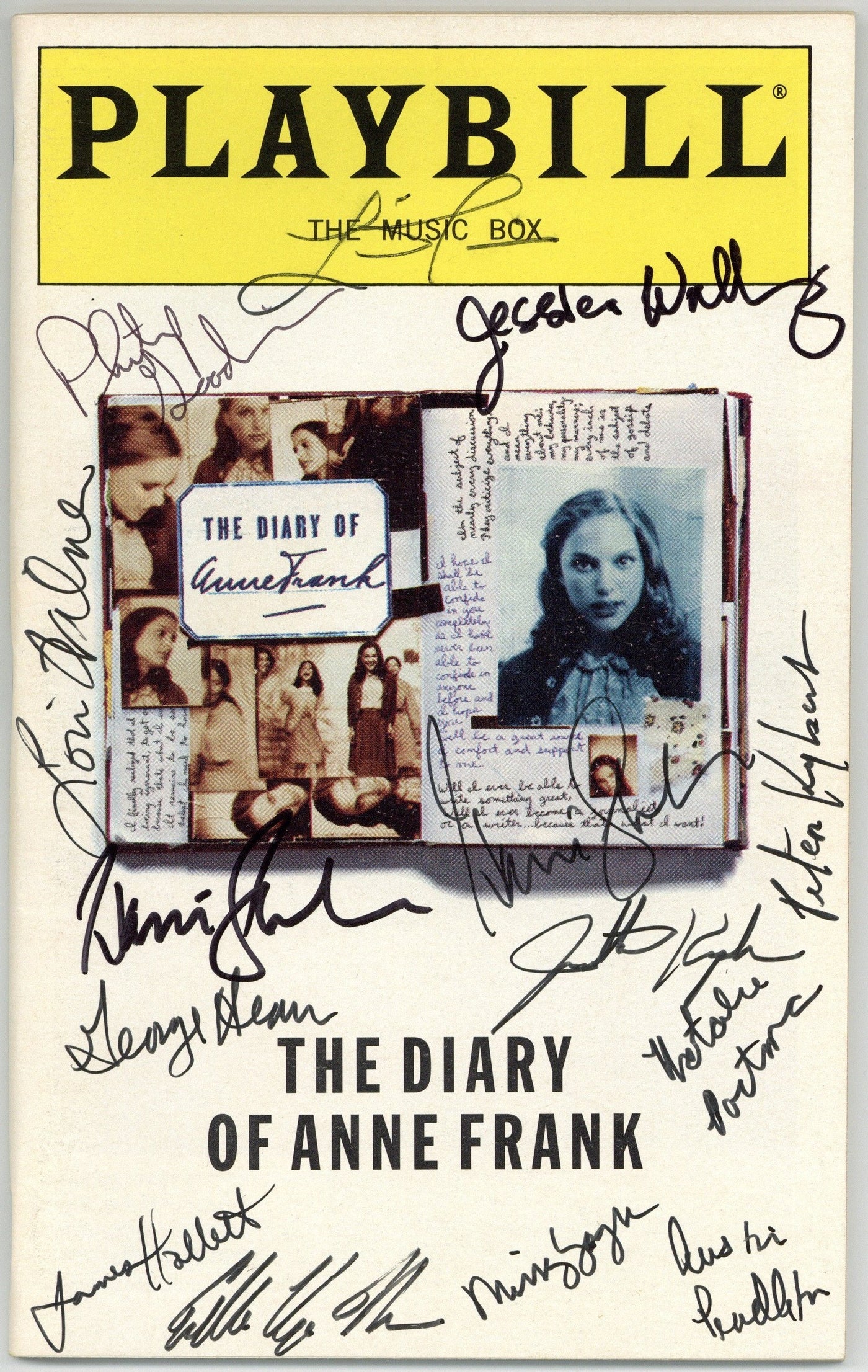 The Diary of Anne Frank Playbill Signed by 14 Natalie Portman Autograph JSA LOA COA