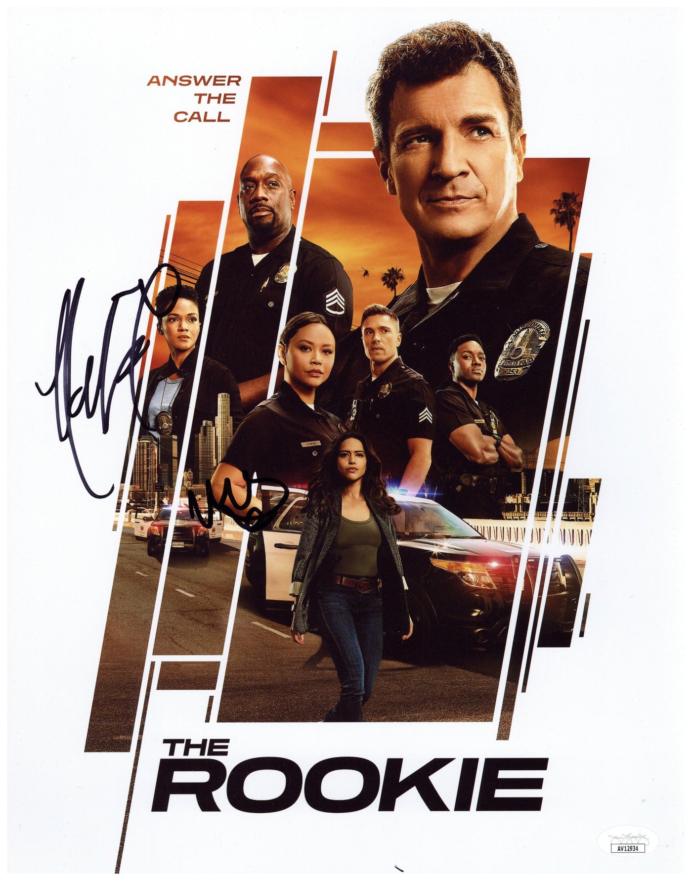 The Rookie Cast Signed 11x14 Photo Mekia Cox & Melissa O'Neil Autographed JSA COA