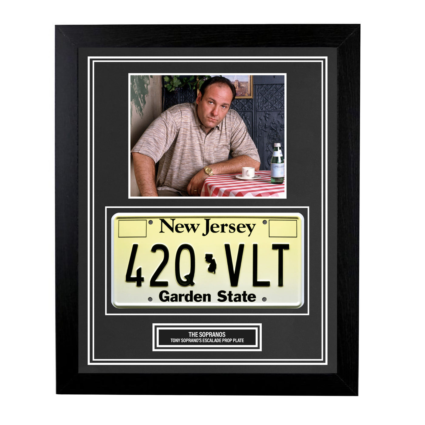 The Sopranos Custom Framed Tony Soprano Escalade License Plate Prop Wall Display