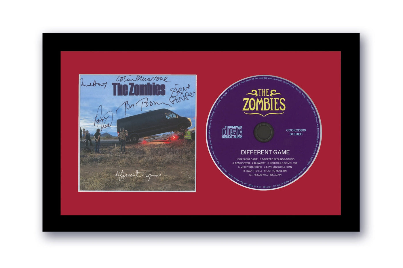 The Zombies Signed 7x12 Custom Framed CD Different Game ACOA #3