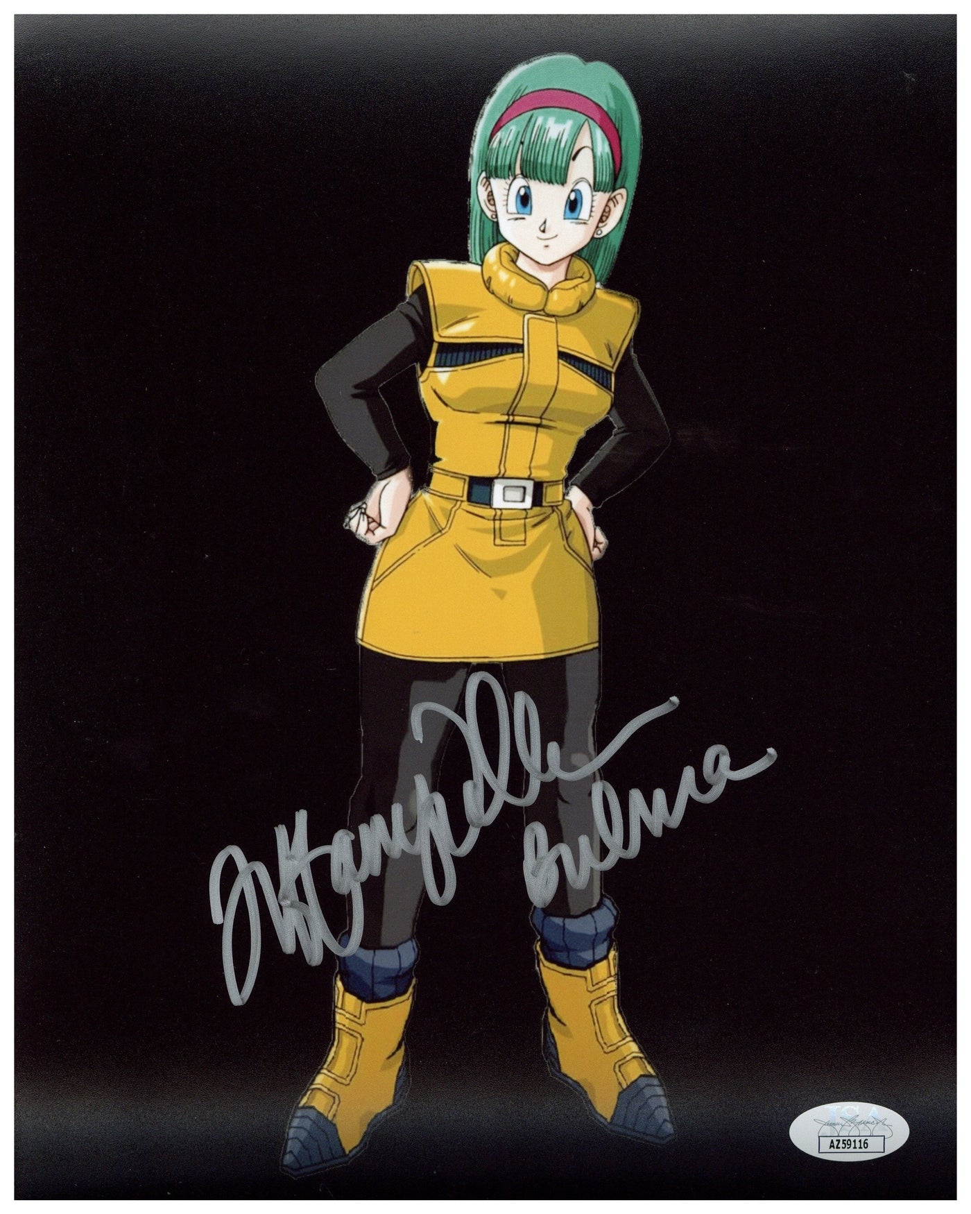 Tiffany Vollmer Signed Anime Dragon Ball Z Bulma 8X10 Photo Autographed JSA COA