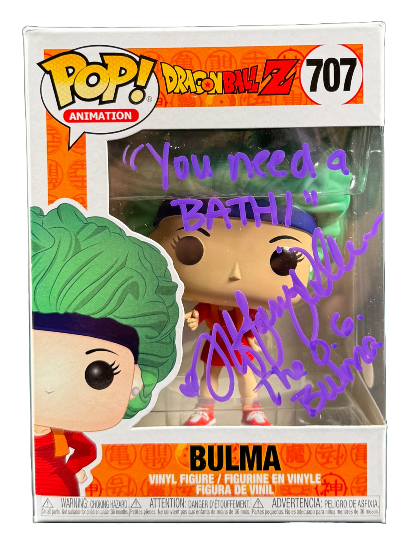 Tiffany Vollmer Signed Funko POP Dragon Ball Z Bulma 707 Autographed JSA COA #2