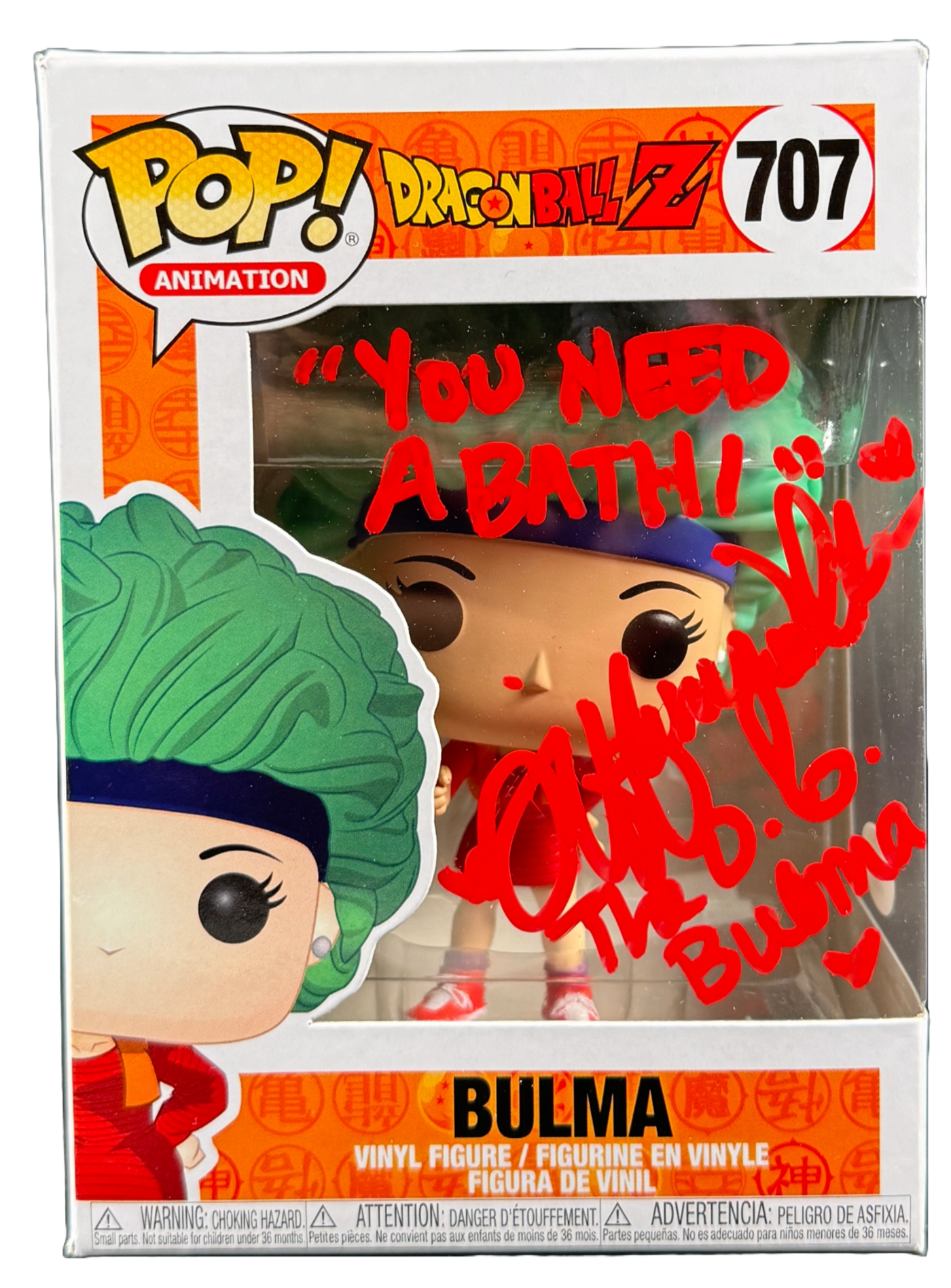 Tiffany Vollmer Signed Funko POP Dragon Ball Z Bulma 707 Autographed JSA COA