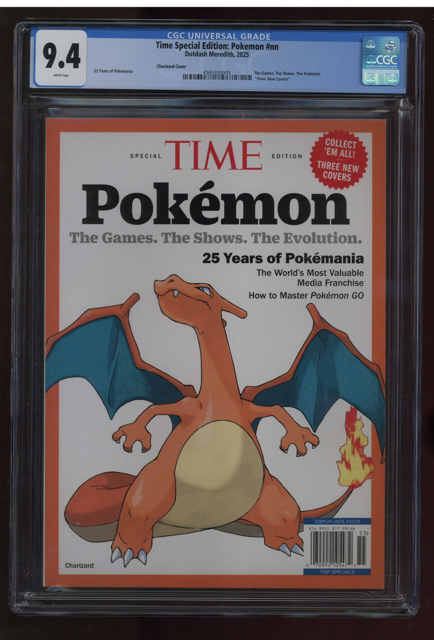 Time Special Pokémon 2025 Charizard Cover Magazine CGC 9.4 Graded Coll ...