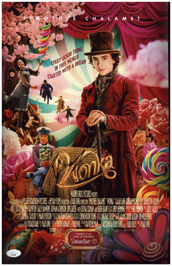 Image of Timothée Chalamet Signed 11x17 Photo Wonka Authentic Autographed JSA COA