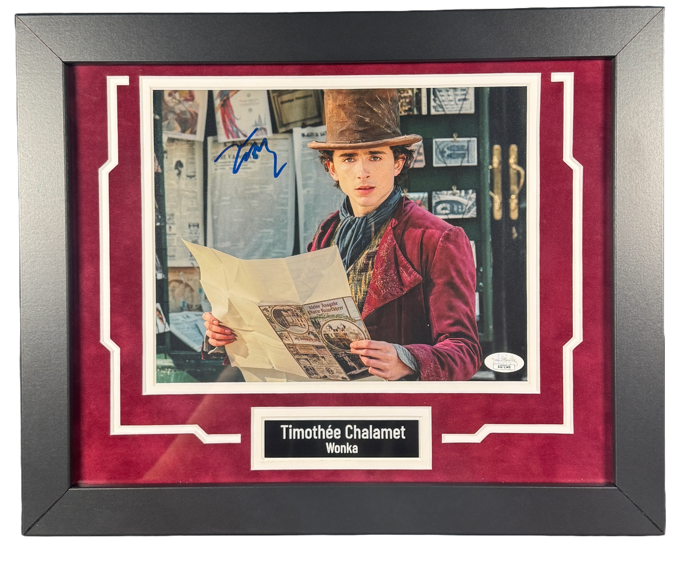 Timothée Chalamet Signed 8X10 Custom Framed Photo Wonka Authentic Autographed JSA COA