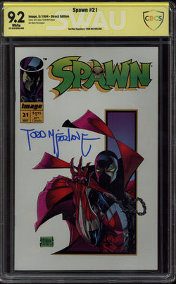 Image of Todd McFarlane Signed Spawn #21 1994 Direct Edition 9.2 Grade CBCS Slabbed