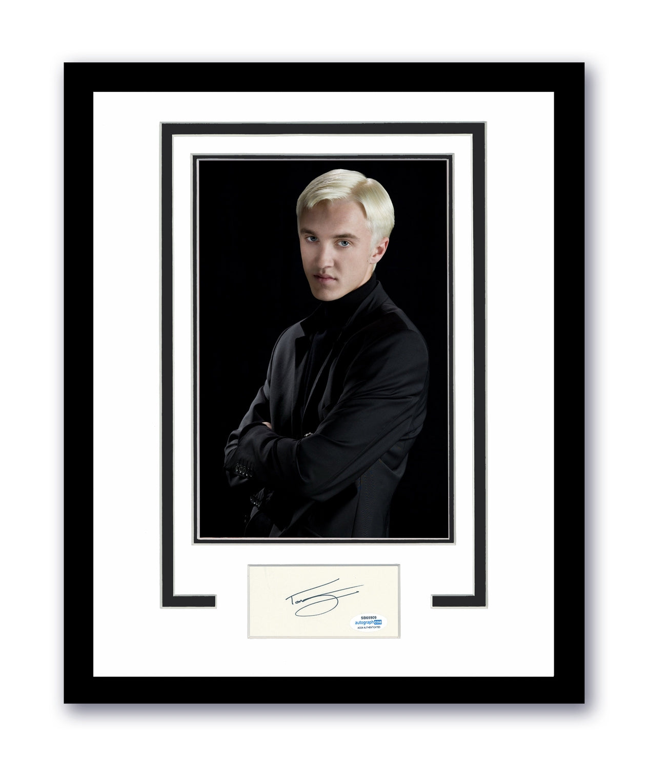 Tom Felton Signed 11x14 Framed Harry Potter Draco Malfoy Autographed ACOA
