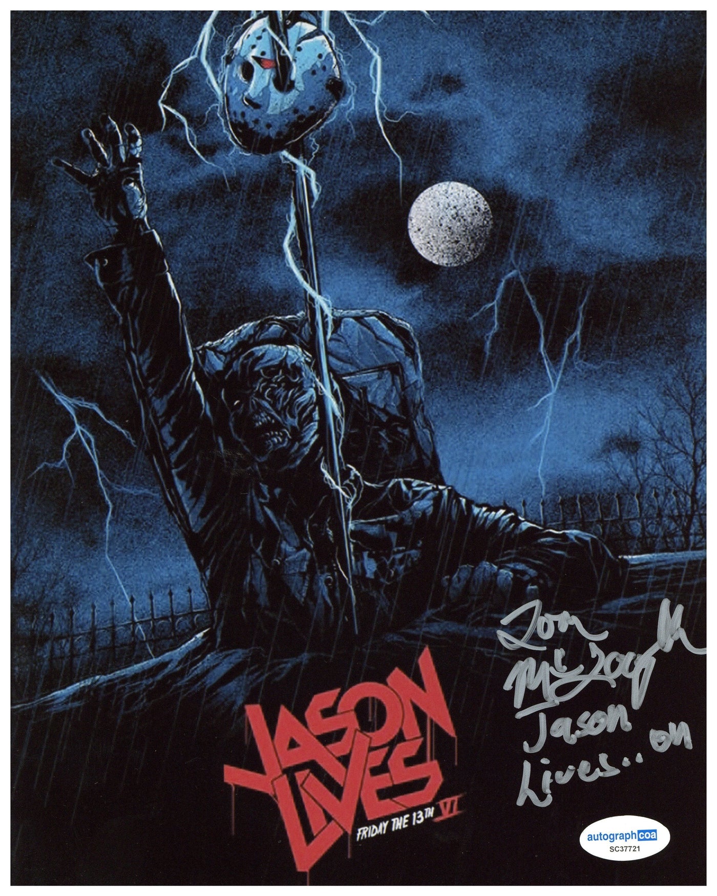 Tom McLoughlin Signed 8x10 Photo Friday the 13th Jason Lives Autographed ACOA 2