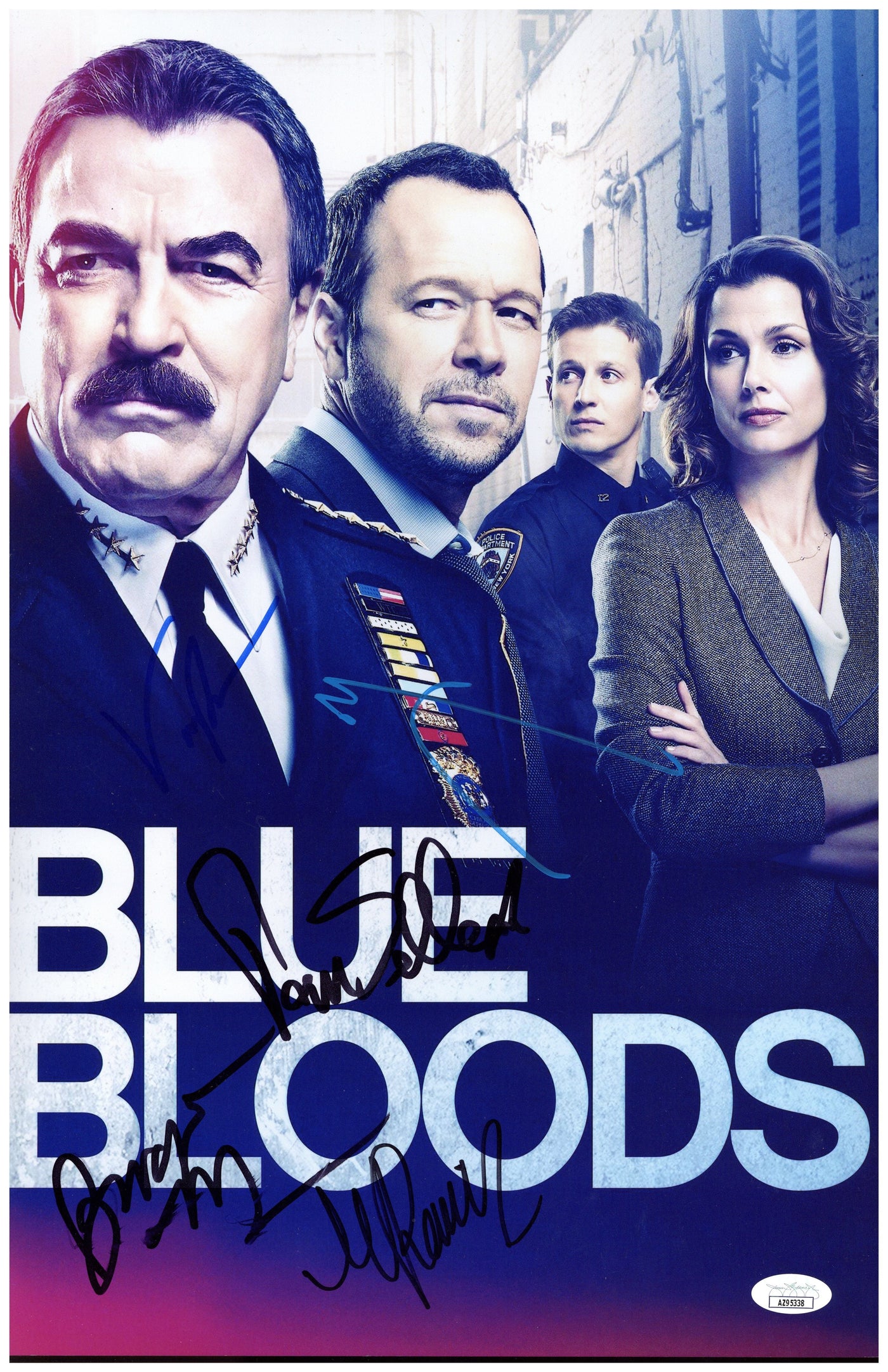 Tom Selleck, Donnie Wahlberg & Blue Bloods Cast Signed 11x17 Photo Autographed JSA