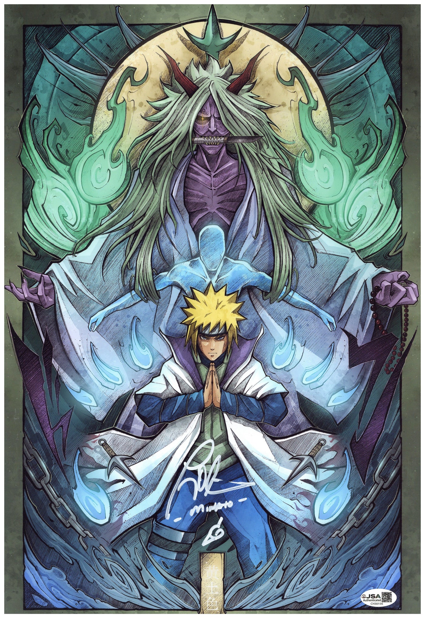 Tony Oliver Signed 12x16.5 Art Print Naruto Anime Autographed JSA COA 2