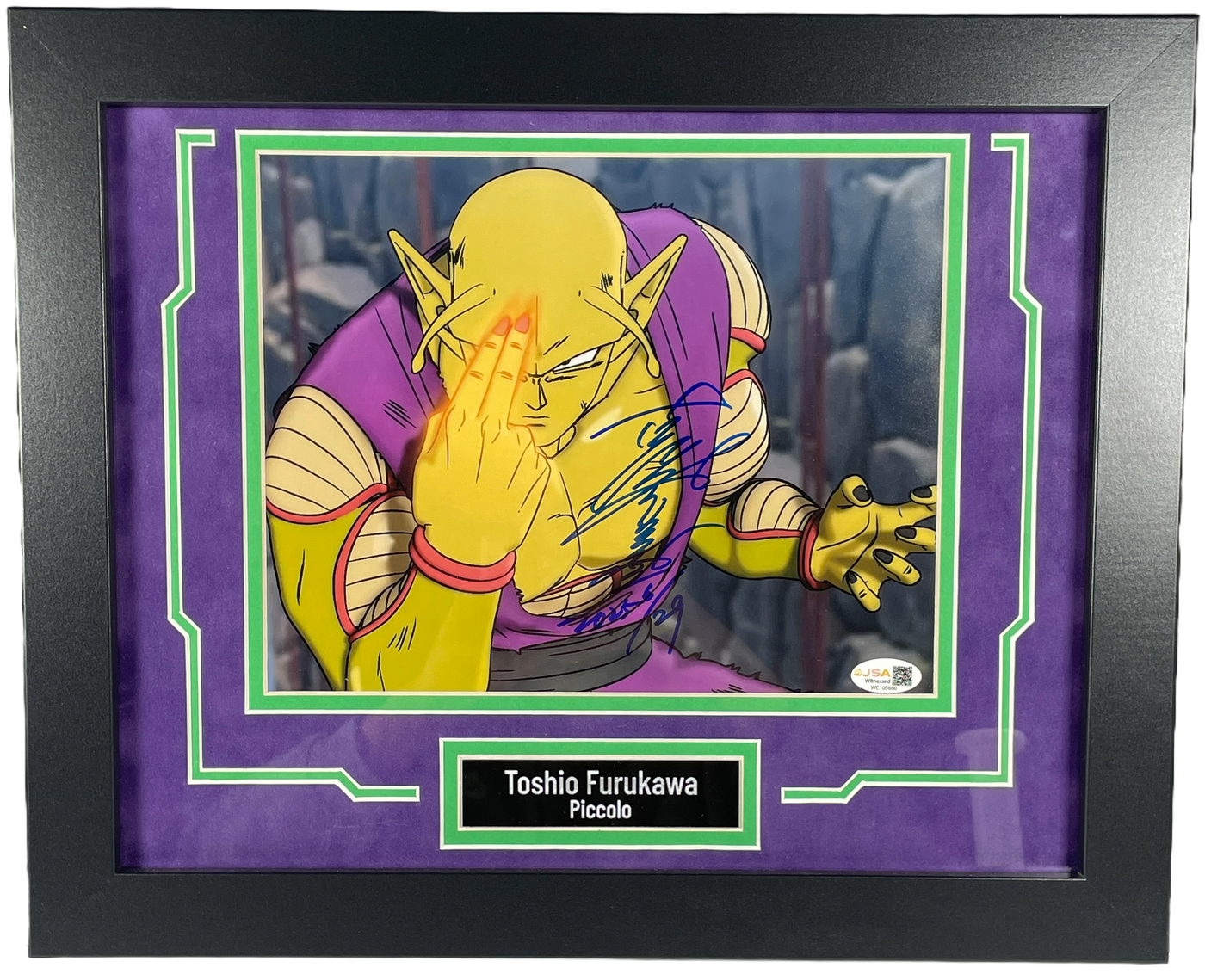Toshio Furukawa Signed Custom Framed 8x10 Photo Dragon Ball Z Piccolo JSA COA