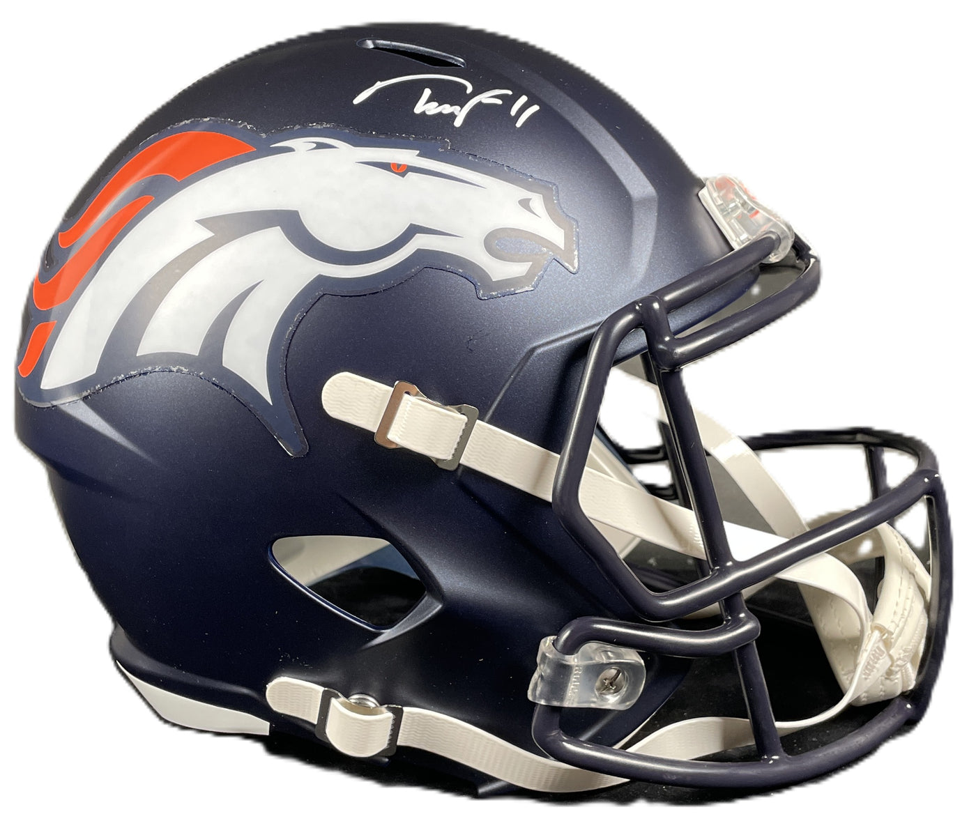 Troy Franklin Signed Denver Broncos F/S Rep Helmet Autographed BAS COA
