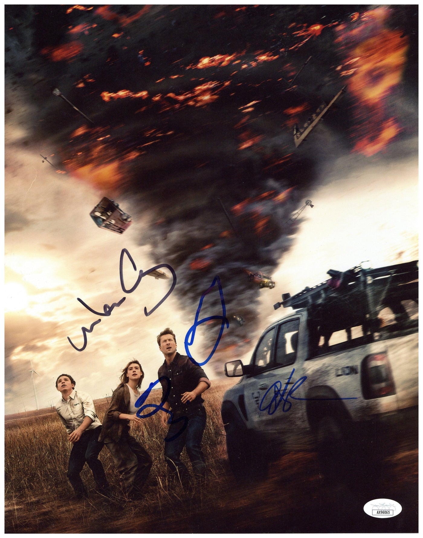 Twisters Signed 11x14 Photo Cast Glen, Daisy, Anthony and Lee Autographed JSA COA