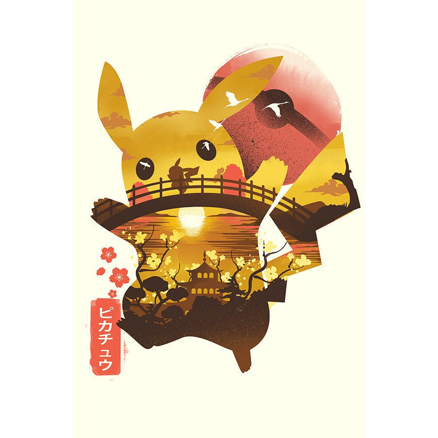"Ukiyo Pikachu" Metal Art by Dandingerozz