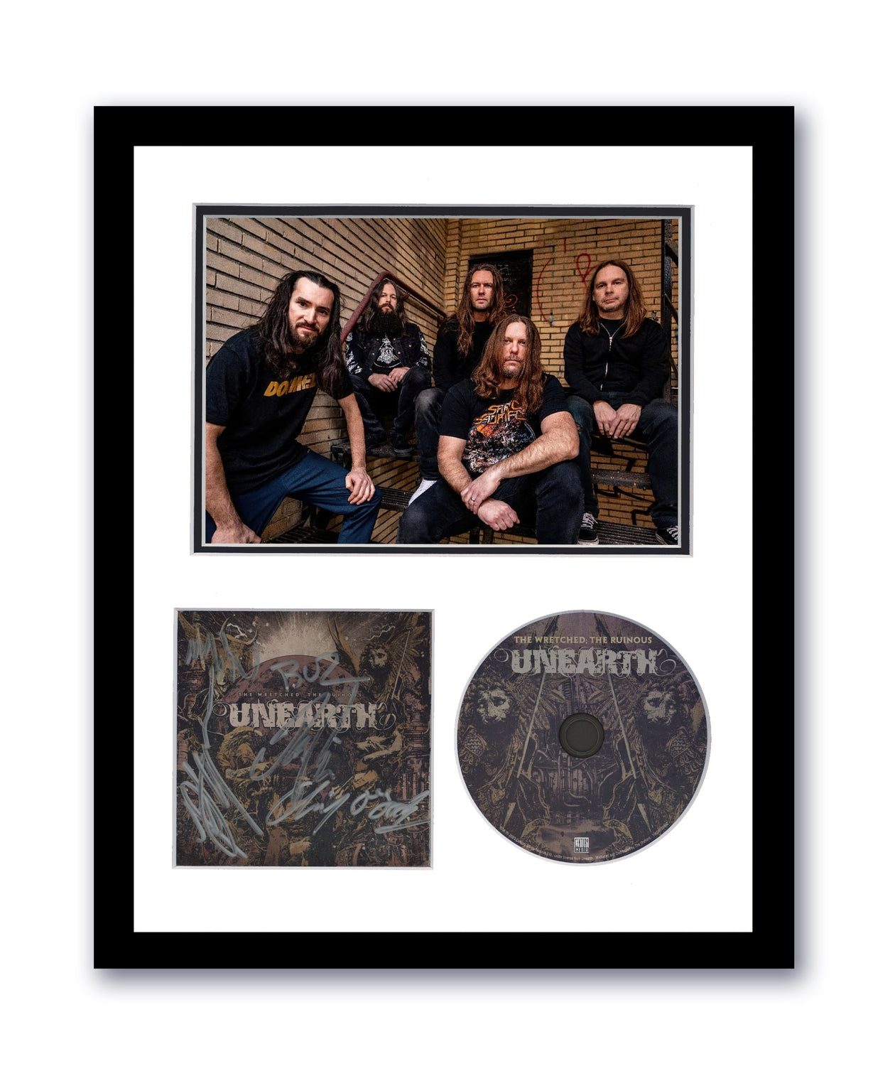 Unearth Signed 11x14 Custom Framed CD The Wretched The Ruinous Autographed ACOA