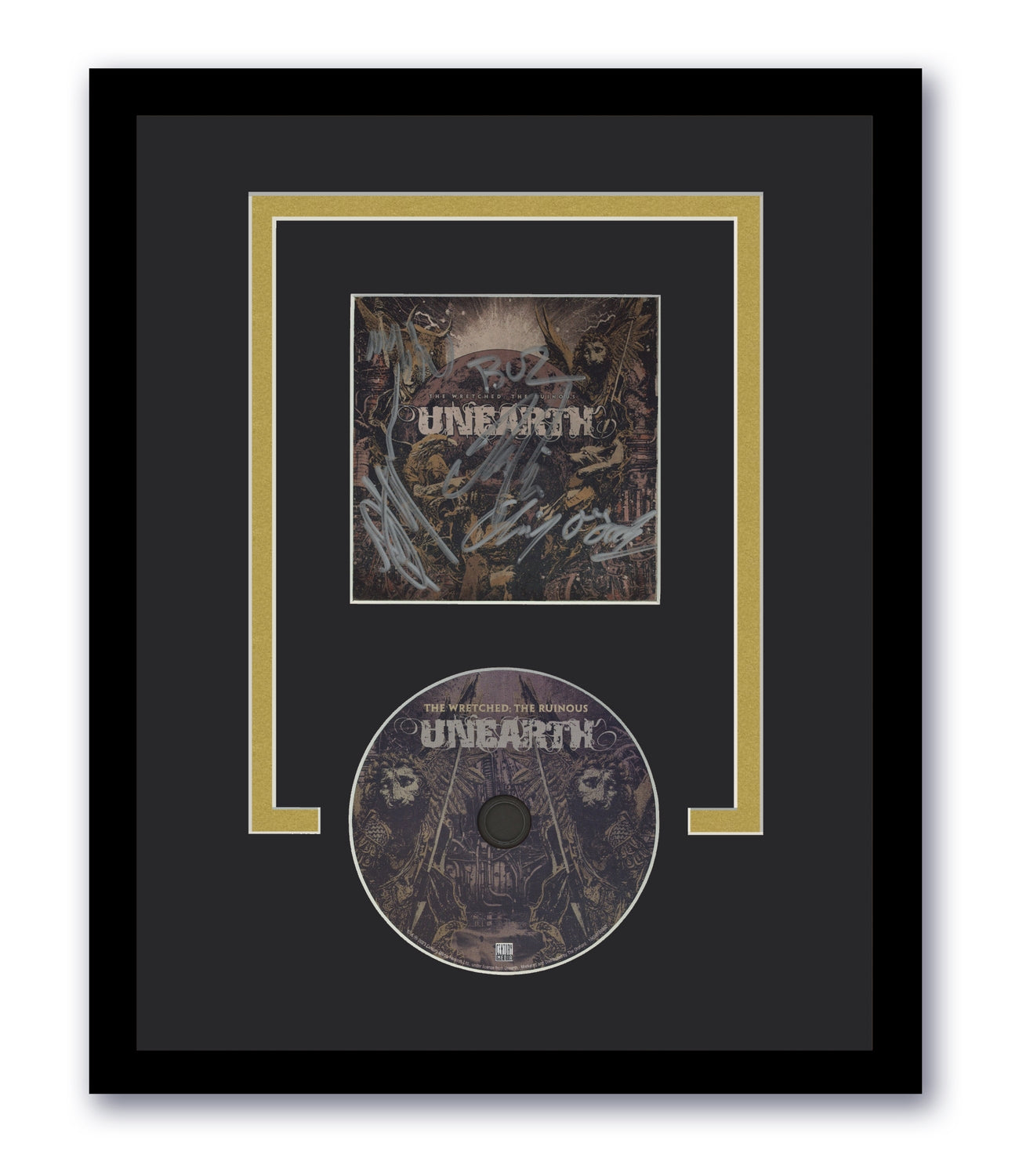 Unearth Signed 11x14 Framed CD The Wretched The Ruinous Autographed ACOA 2