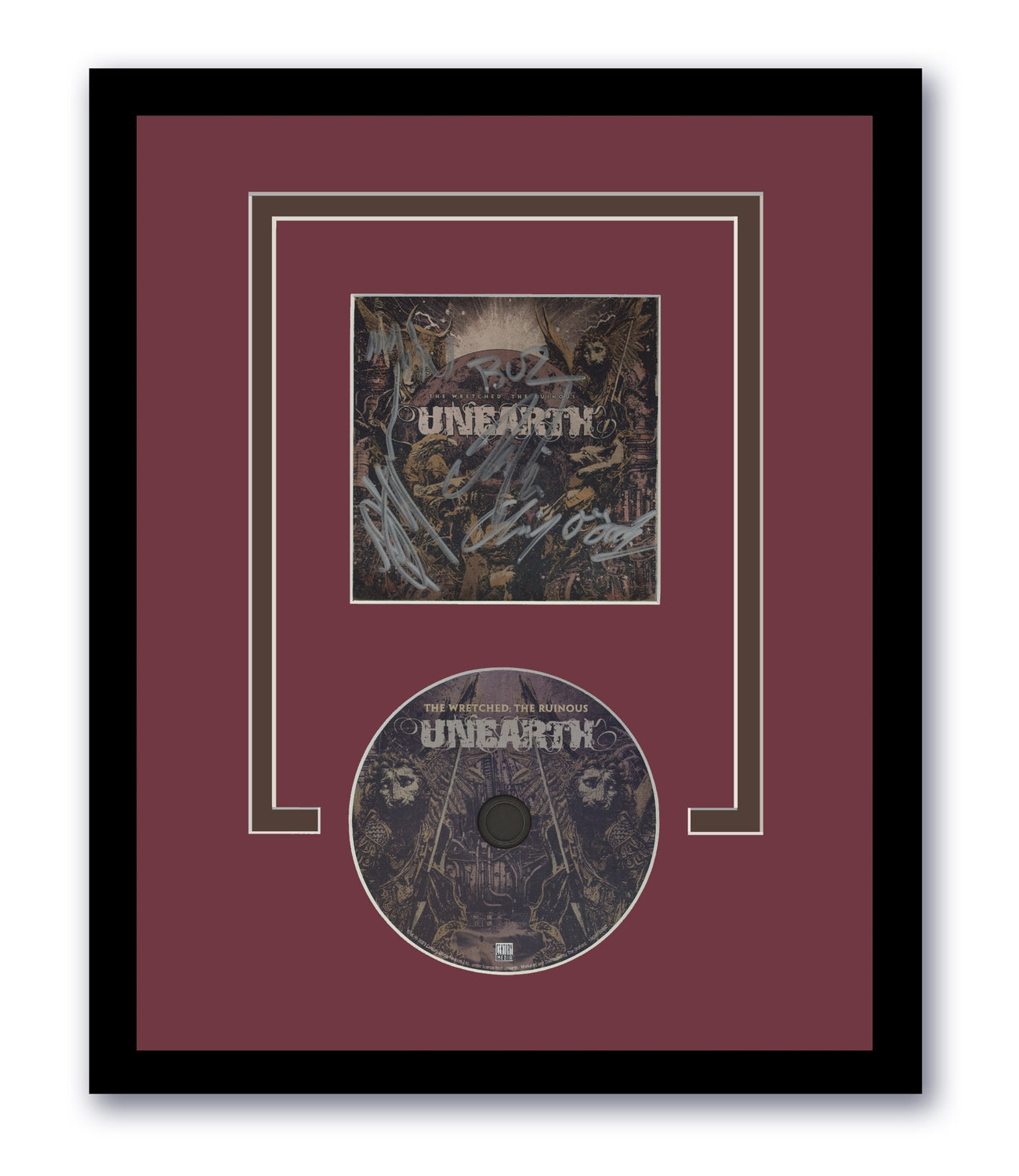 Unearth Signed 11x14 Framed CD The Wretched The Ruinous Autographed ACOA 3