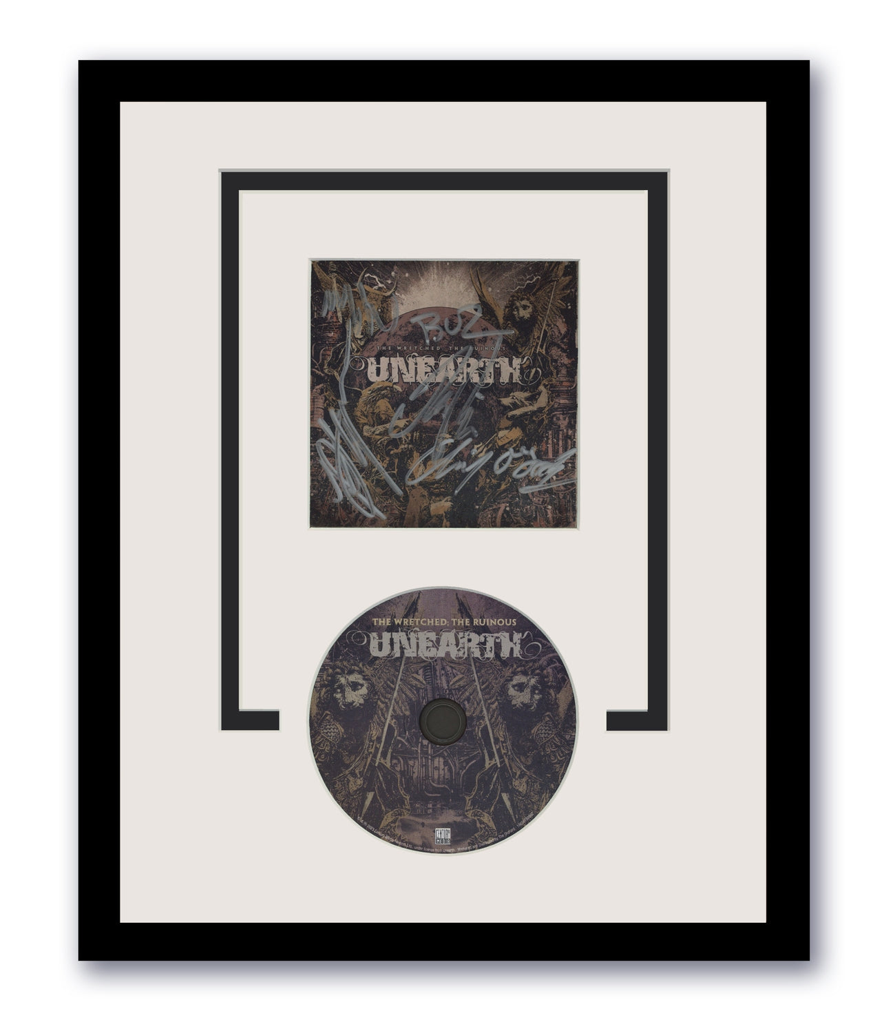 Unearth Signed 11x14 Framed CD The Wretched The Ruinous Autographed ACOA